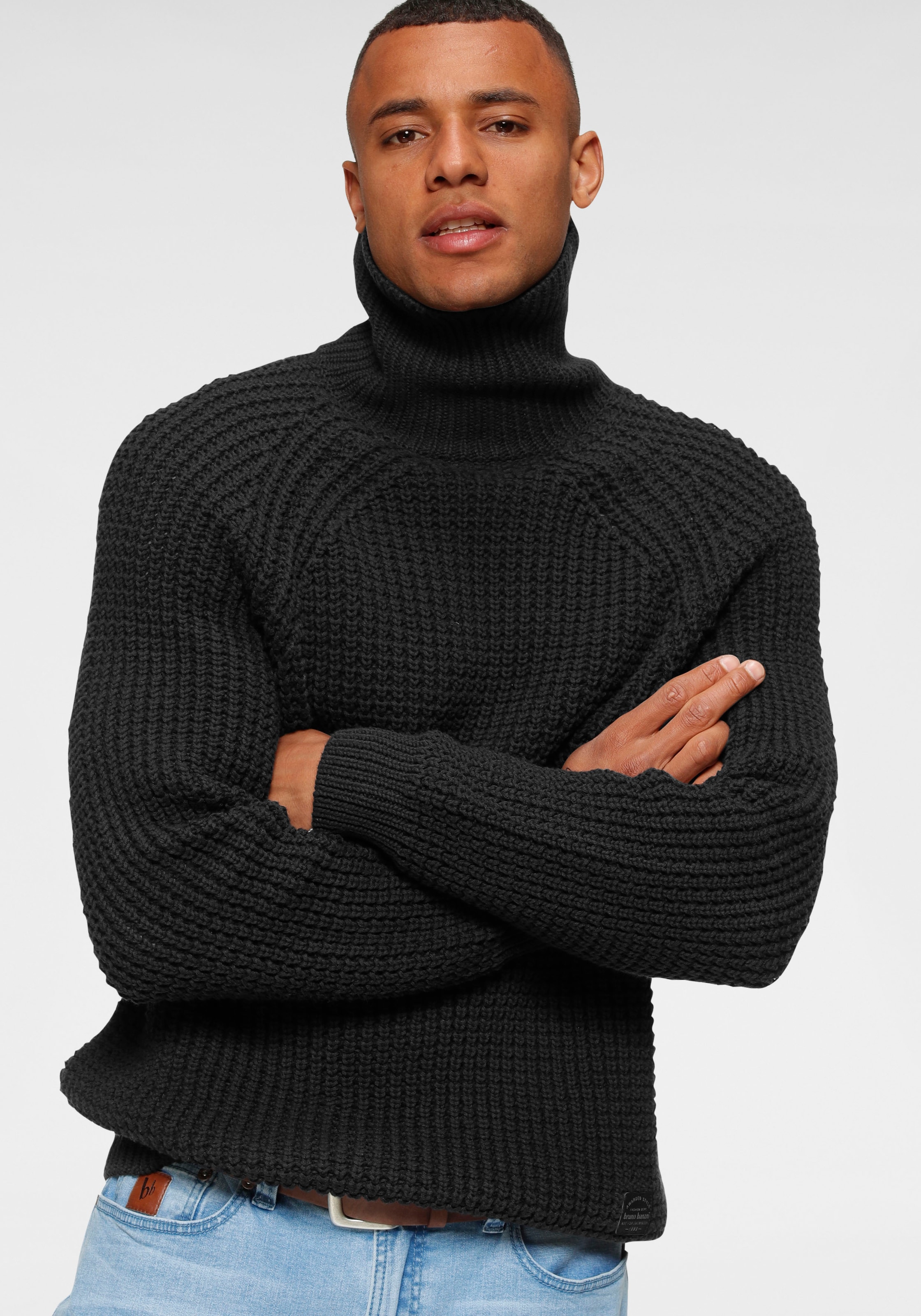 Bruno Banani Rollkragenpullover , mit Markenbadge
