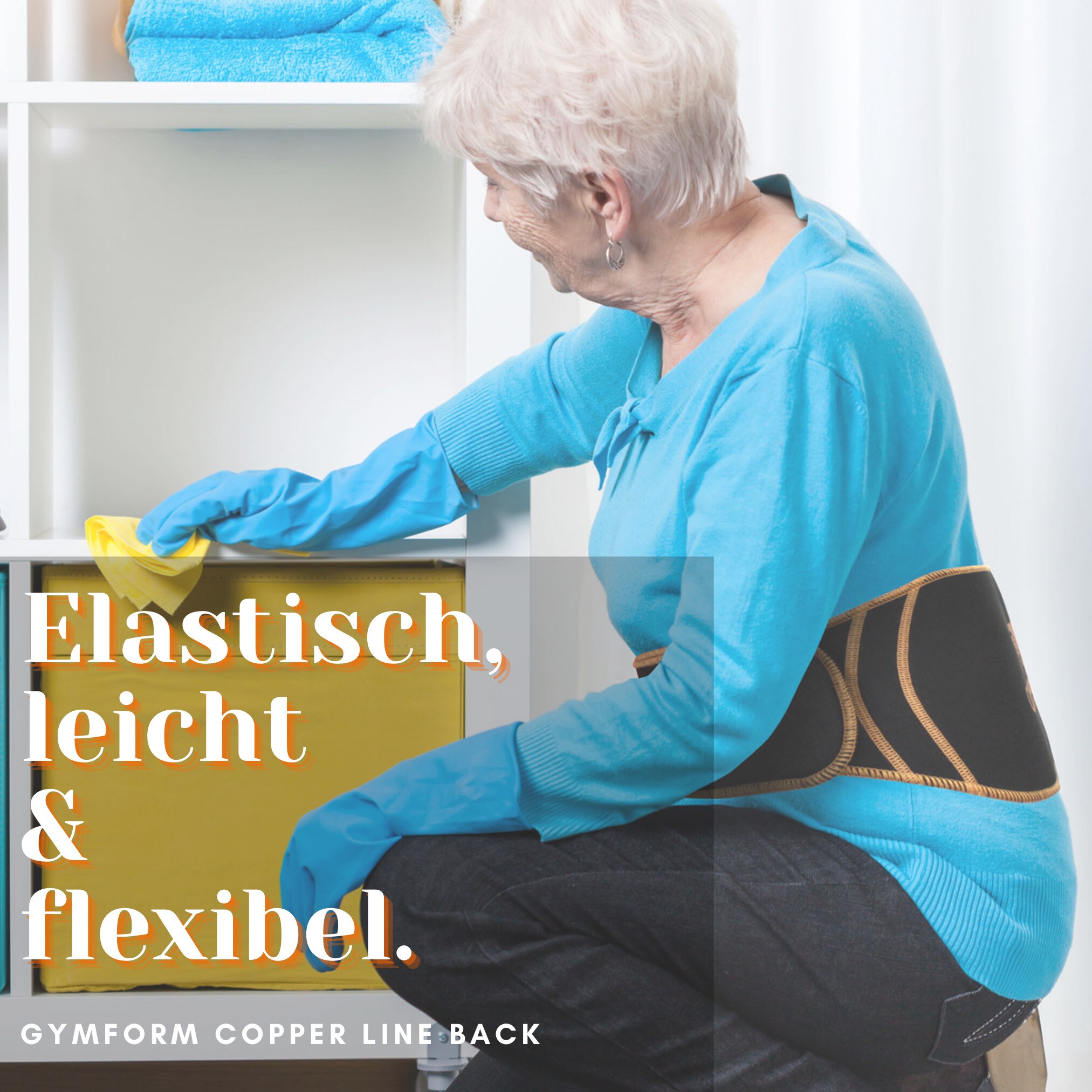 Gymform® Lendenbandage - Rückenbandage - Bandage Rücken Copper Line Back