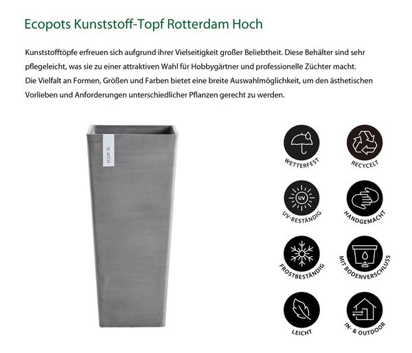 Ecopots Kunststoff-Topf Rotterdam Hoch,