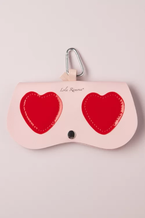 Lola Ramona Heart Eye zonnebril hoes in babyroze