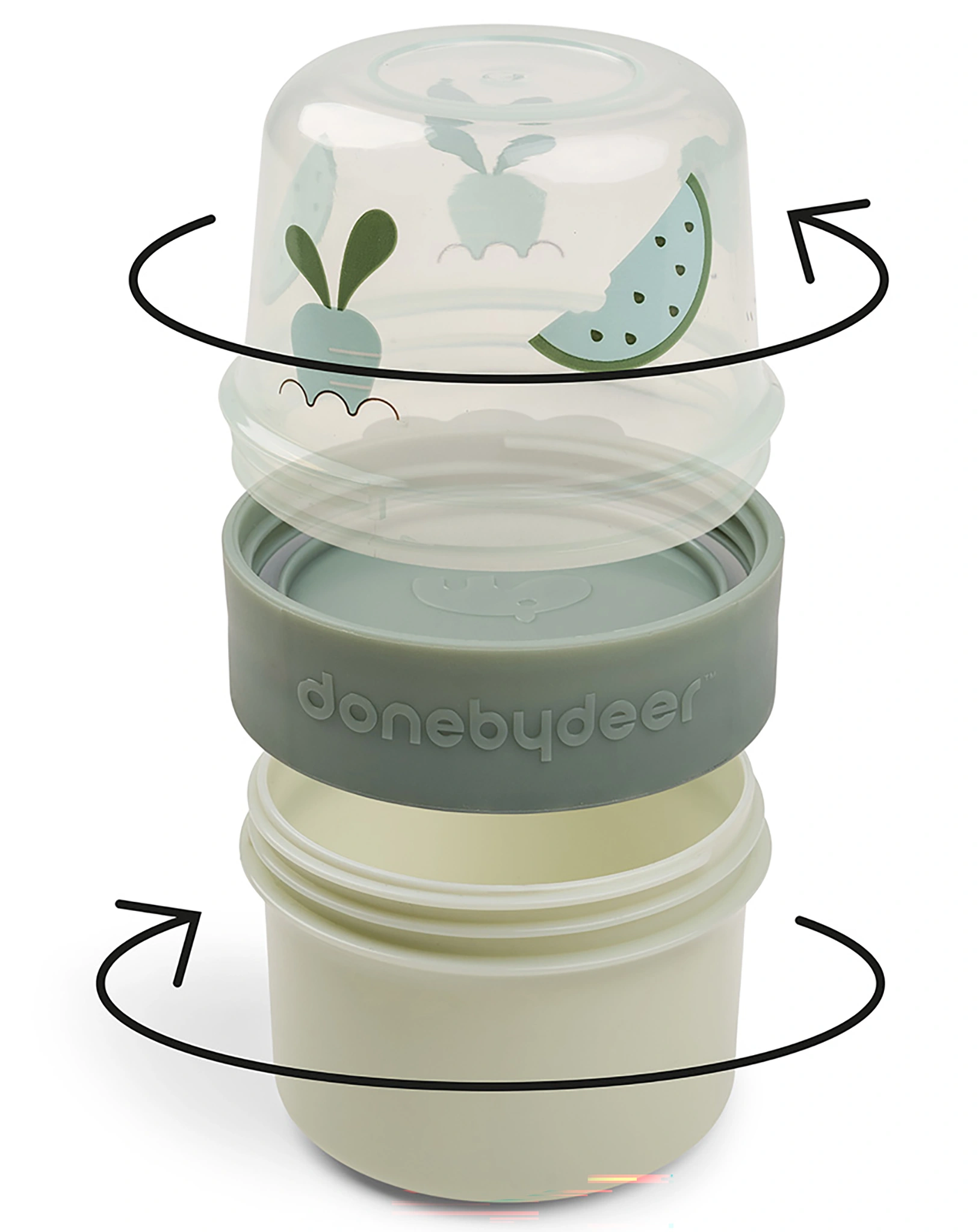 Snackbehälter TO GO - 2-WAY: BIRDEE (2x150ml) in grün