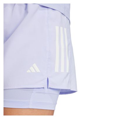 Short 2 en 1 adidas Own The Run 3in Violet Femme