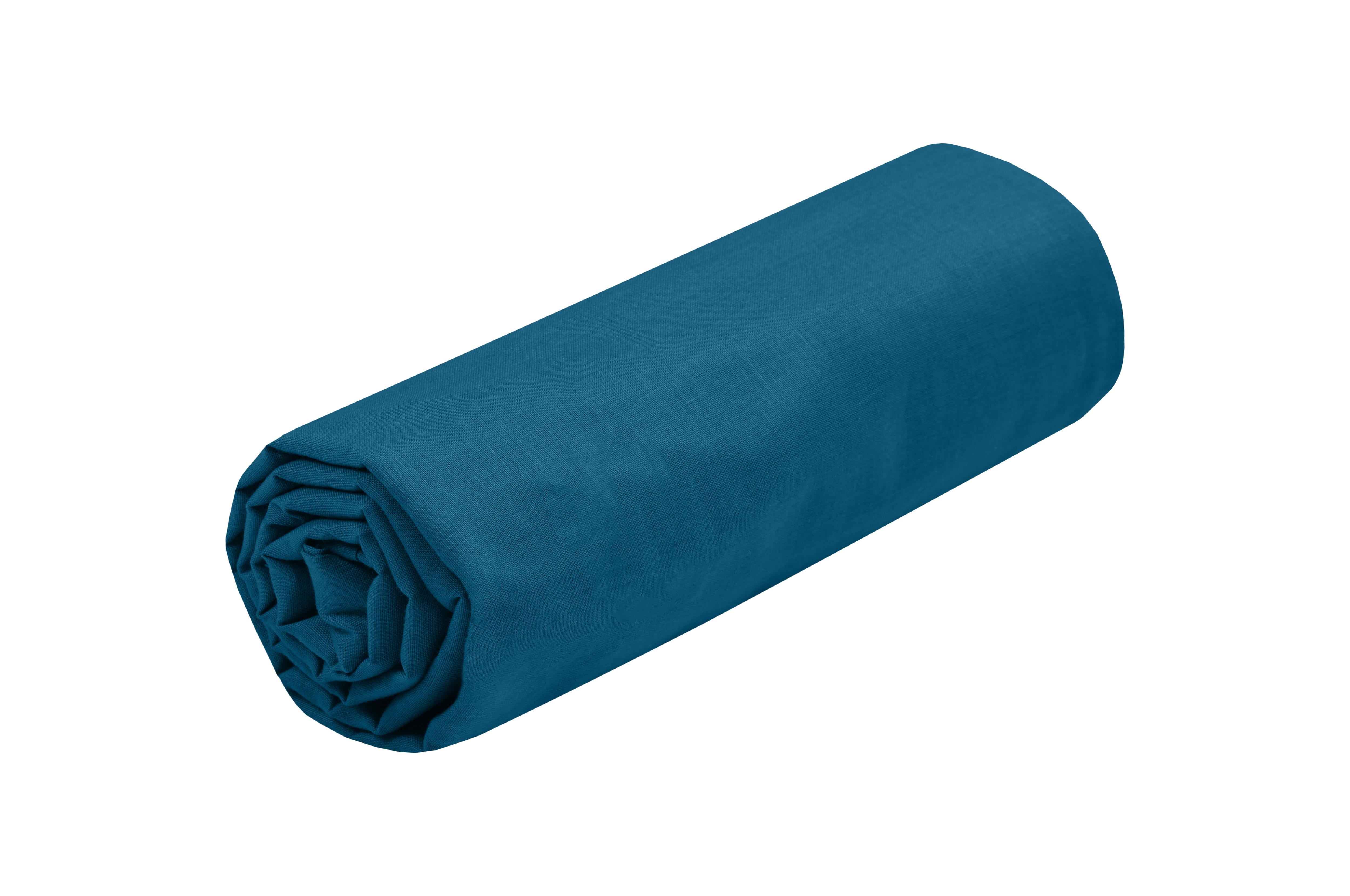 EDEN DRAP HOUSSE 180X200CM PETROLE