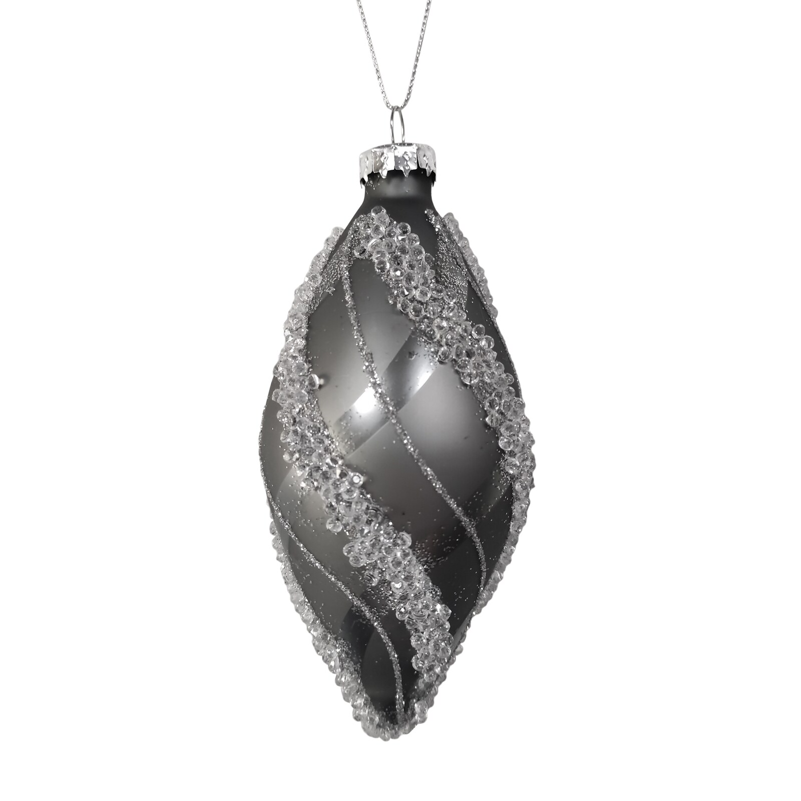HTI-Living Christbaumschmuck Zapfen Silber mit Glitzersteinen