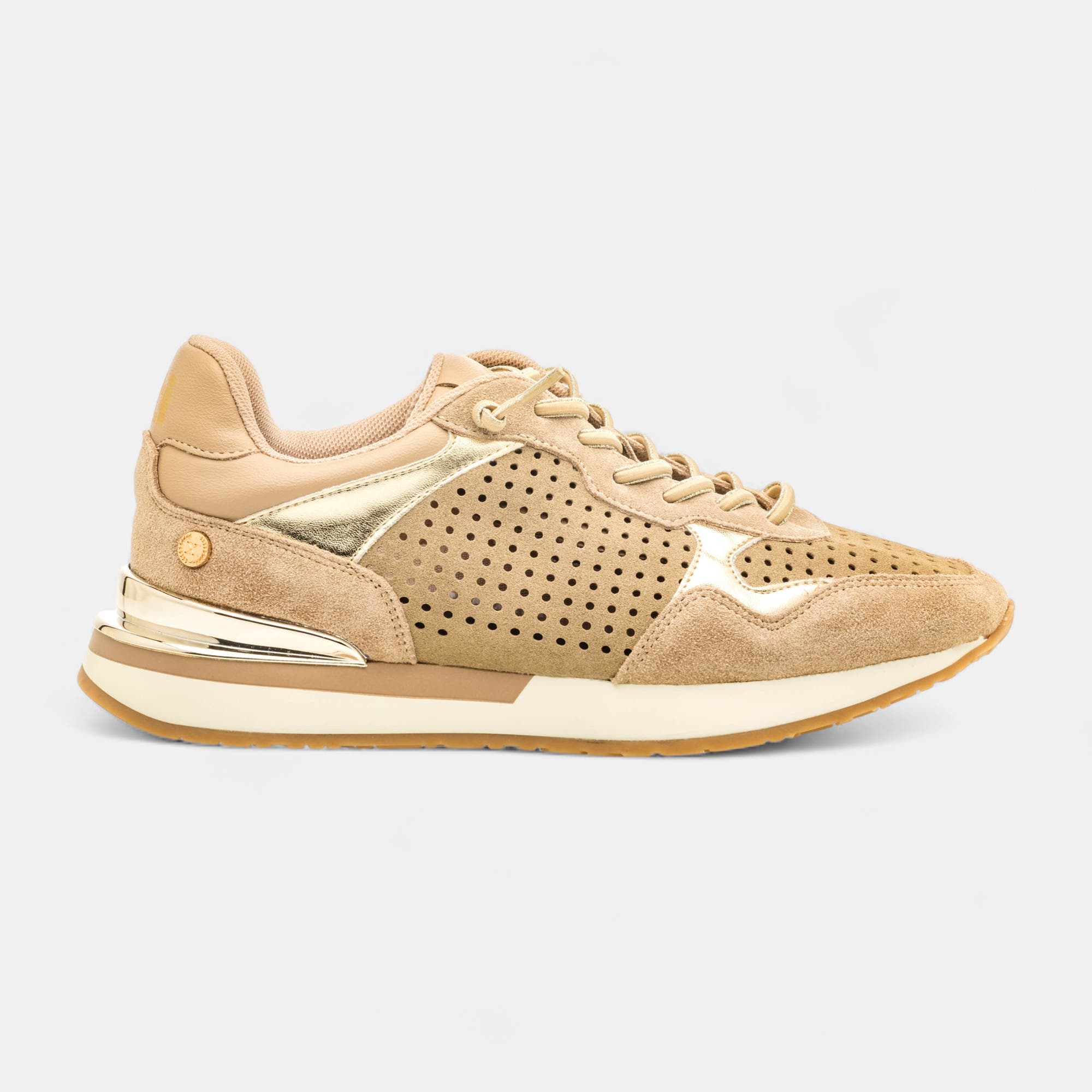Baskets basses Femme en cuir taupe