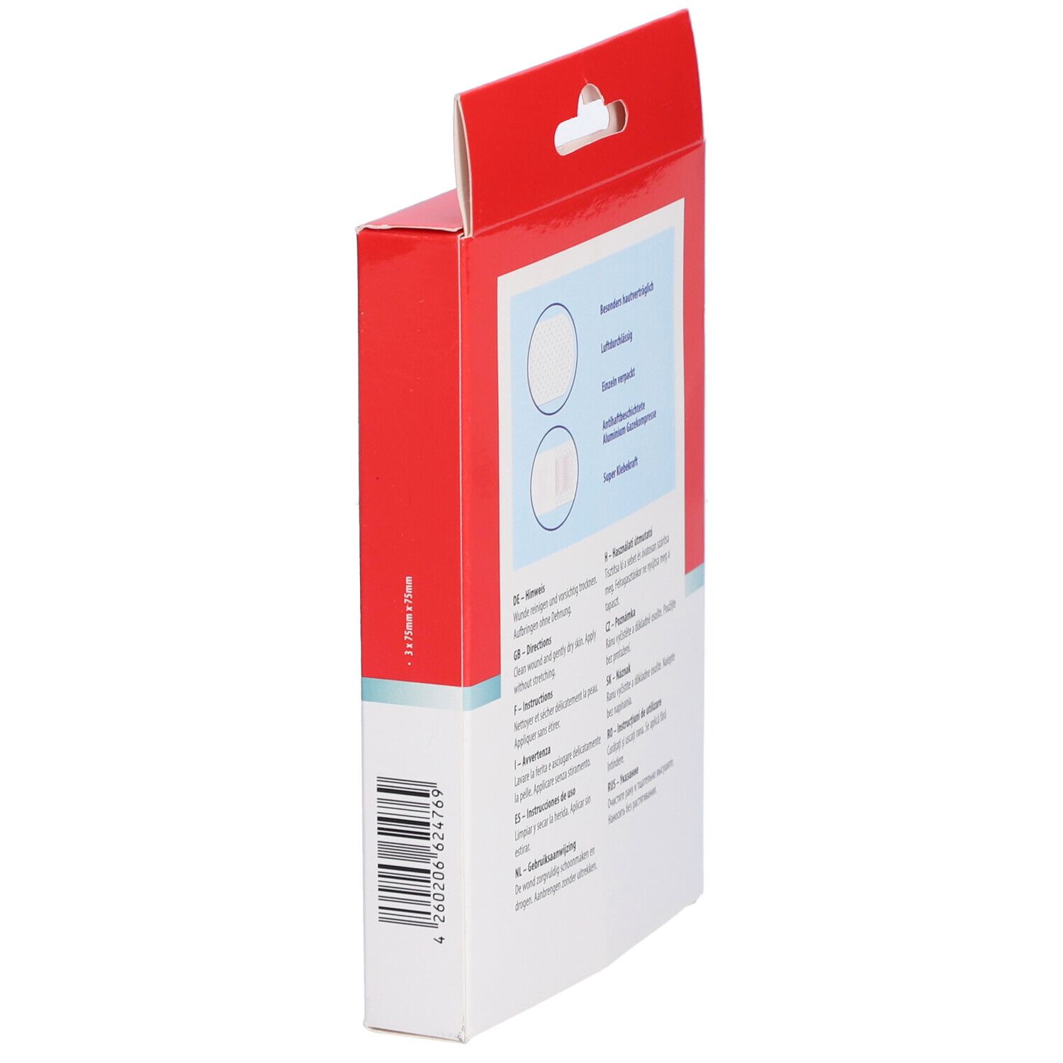 WUNDmed® Aluminium-Pflaster 75 x 75 mm