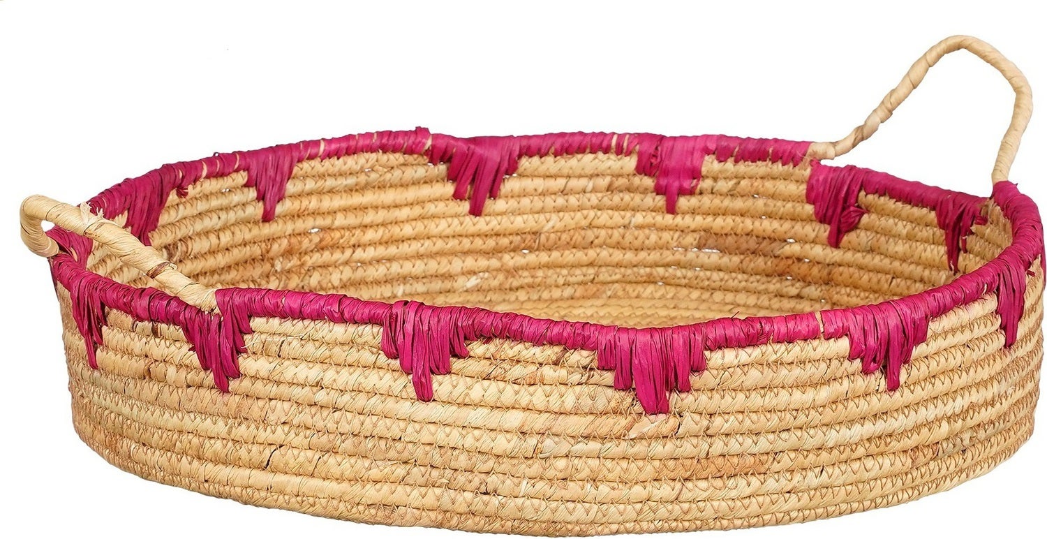 Mica Decorations dienblad Indy roze D 38 H 9 cm
