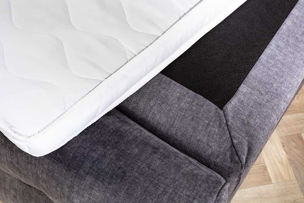 Boxspringbett SIGNUM 140x200cm grau Vogue Velours Samt mit Topper Matratze Stauraum