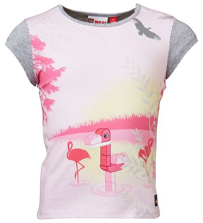 LEGO? Duplo T-shirt - Gråmeleret/Rosa m. Flamingo