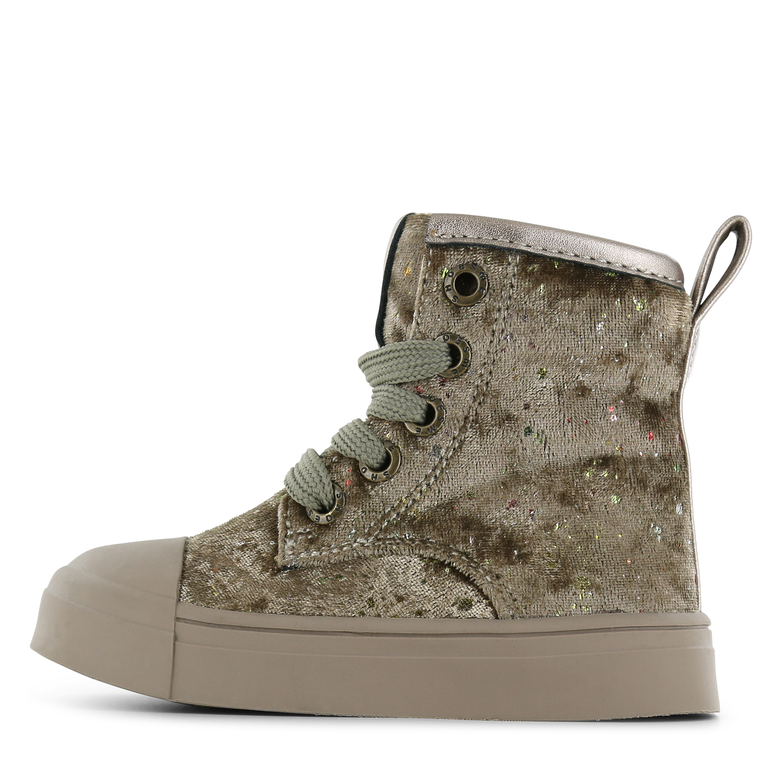Shoesme gouden bikerboot met stipjes Microfiber leer, Microfiber velvet | M