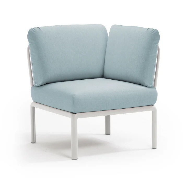 Nardi - Komodo Modulsofa Eckelement, weiss / eisblau
