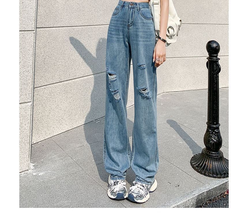 Denimot - High Rise Washed Distressed Loose Fit Jeans (diverse ontwerpen)
