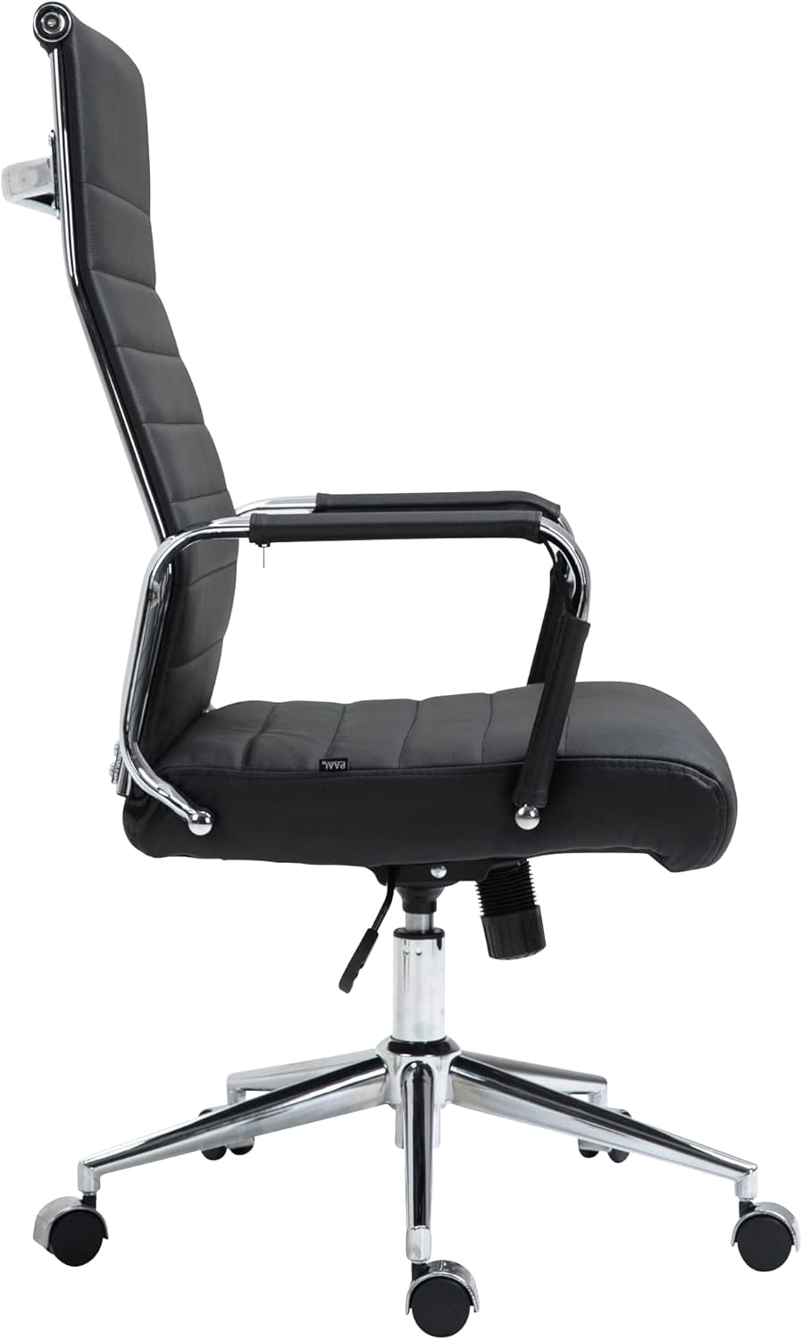 CLP Bürostuhl ergonomisch Kolumbus Echtleder, Schreibtischstuhl höhenverstellbar stufenlos, Drehstuhl mit Rollen bis 150 kg belastbar, Farbe:schwarz