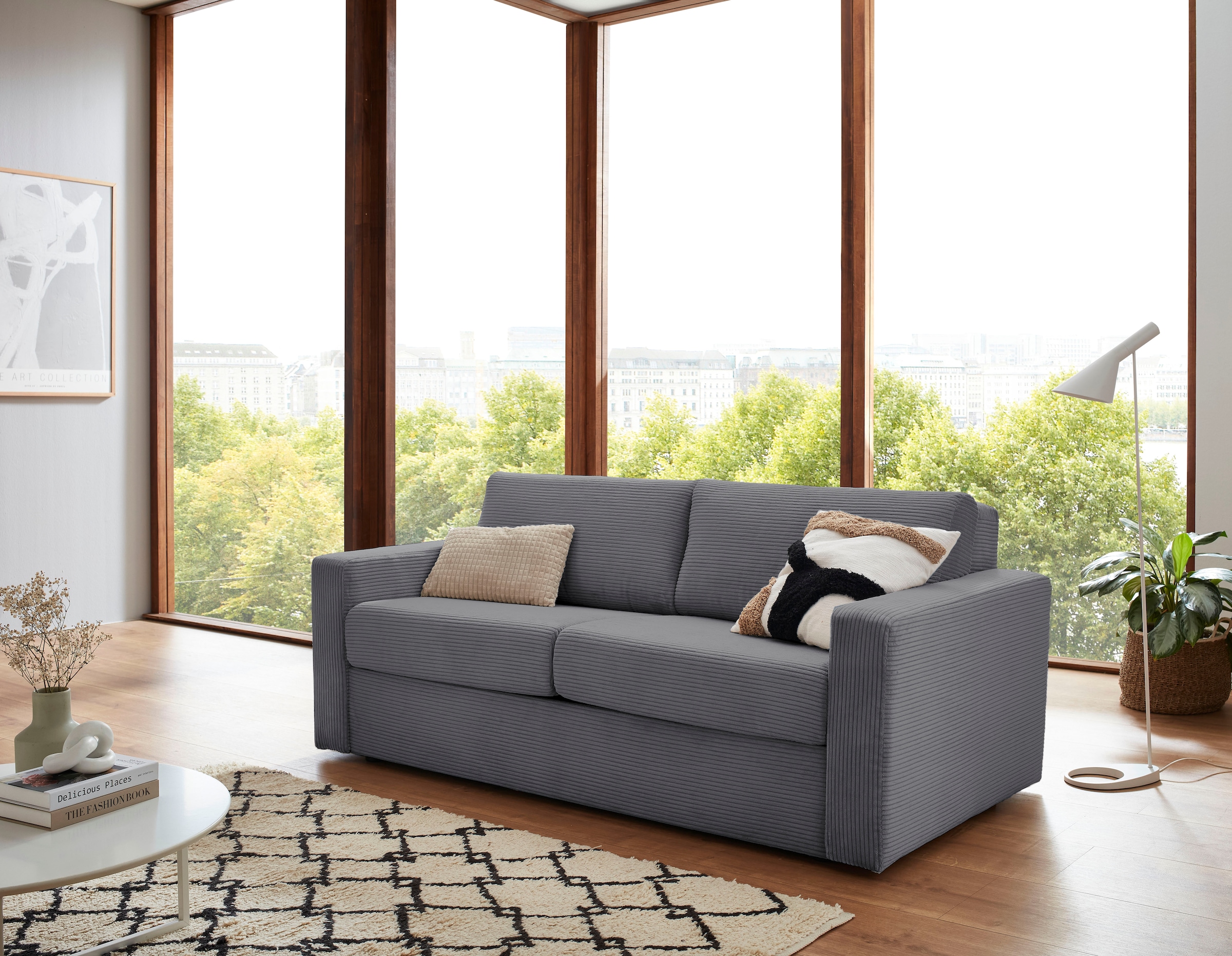 ATLANTIC home collection Schlafsofa »Rolando, B: 196 cm, Liegefl. 140x190 cm« mit komfortabler Matratze, Dauerschlafsofa