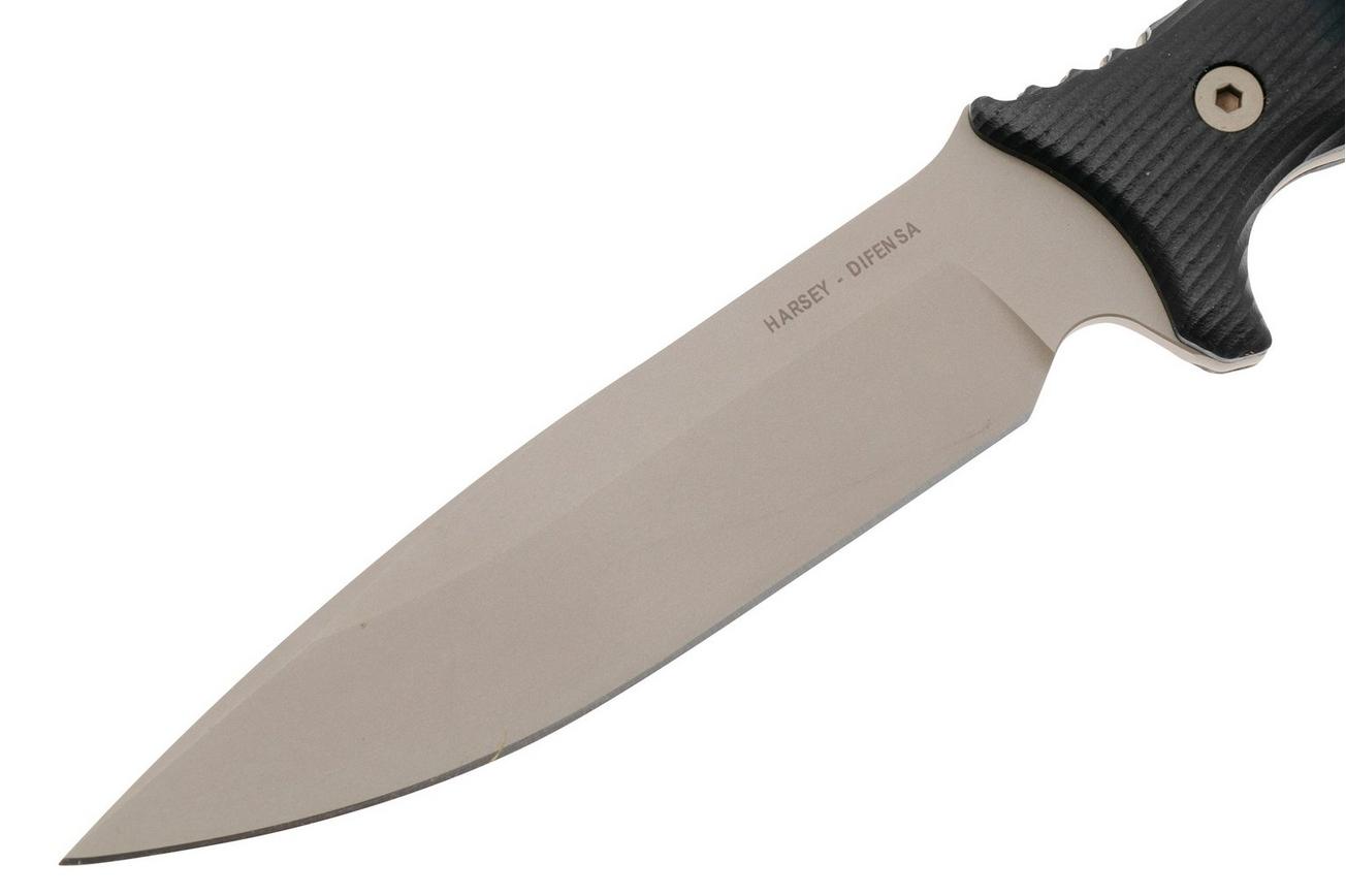 Spartan Blades Harsey Difensa SB19DEBKKYTN Flat Dark Earth, Black Micarta, survivalmes, kydex schede