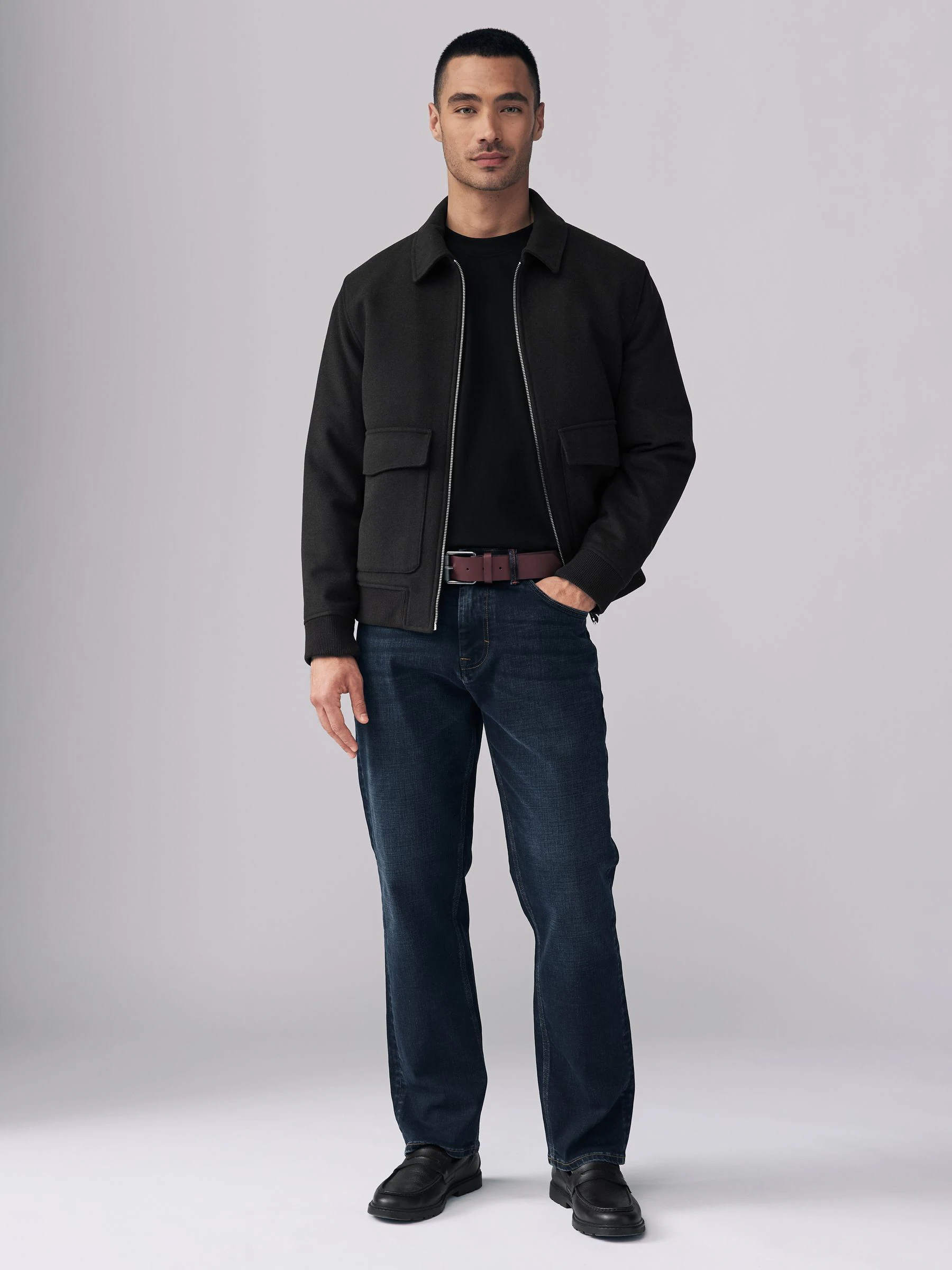 Inktblauw - Straight fit - Signature jeans met ceintuur
