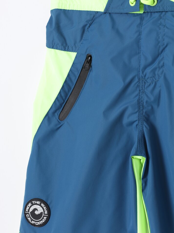 Maiô de surfista com blocos de cores - Verde Pato
