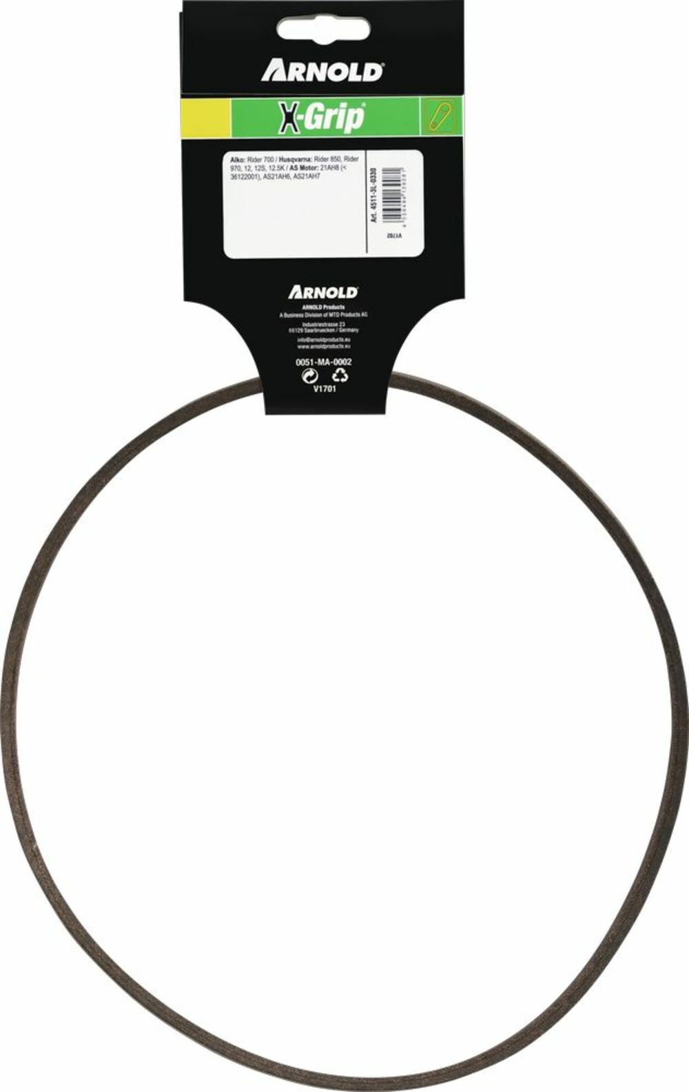 Courroie trapézoïdale x-grip v de type 3l330