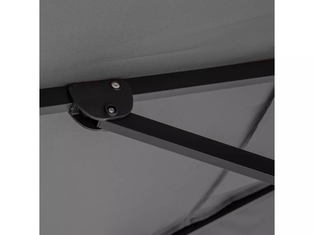 Parasol déporté 3x4m en aluminium gris anthracite - Caserta