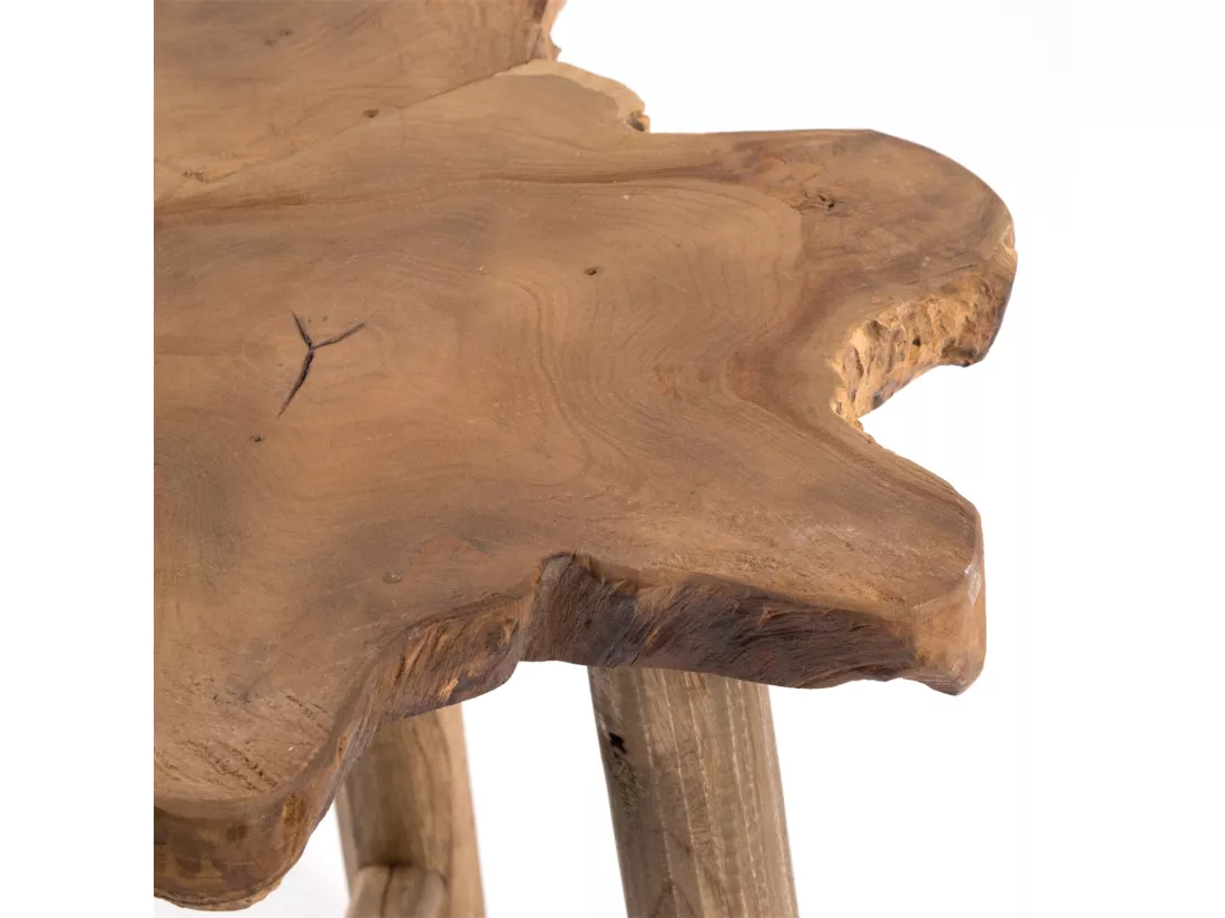 TABLE D'APPOINT Arbre 50 Bois massif d'acajou, rond couleurs naturelles