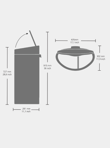 Touch Bin New Recycle afvalemmer, 23/10 liter, kunststof binnenemmer -
