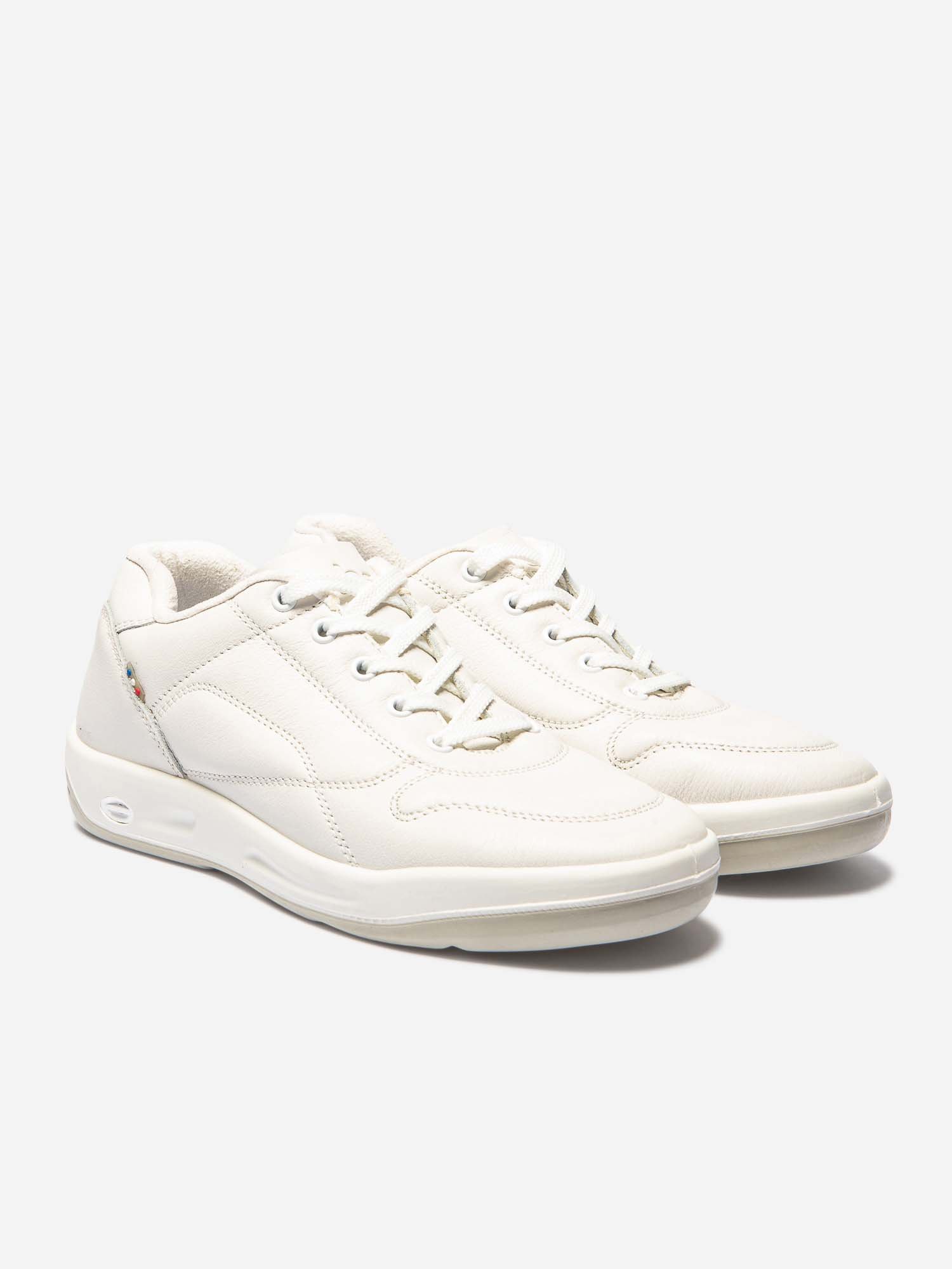 Baskets Homme Confort Dessus Cuir Blanc