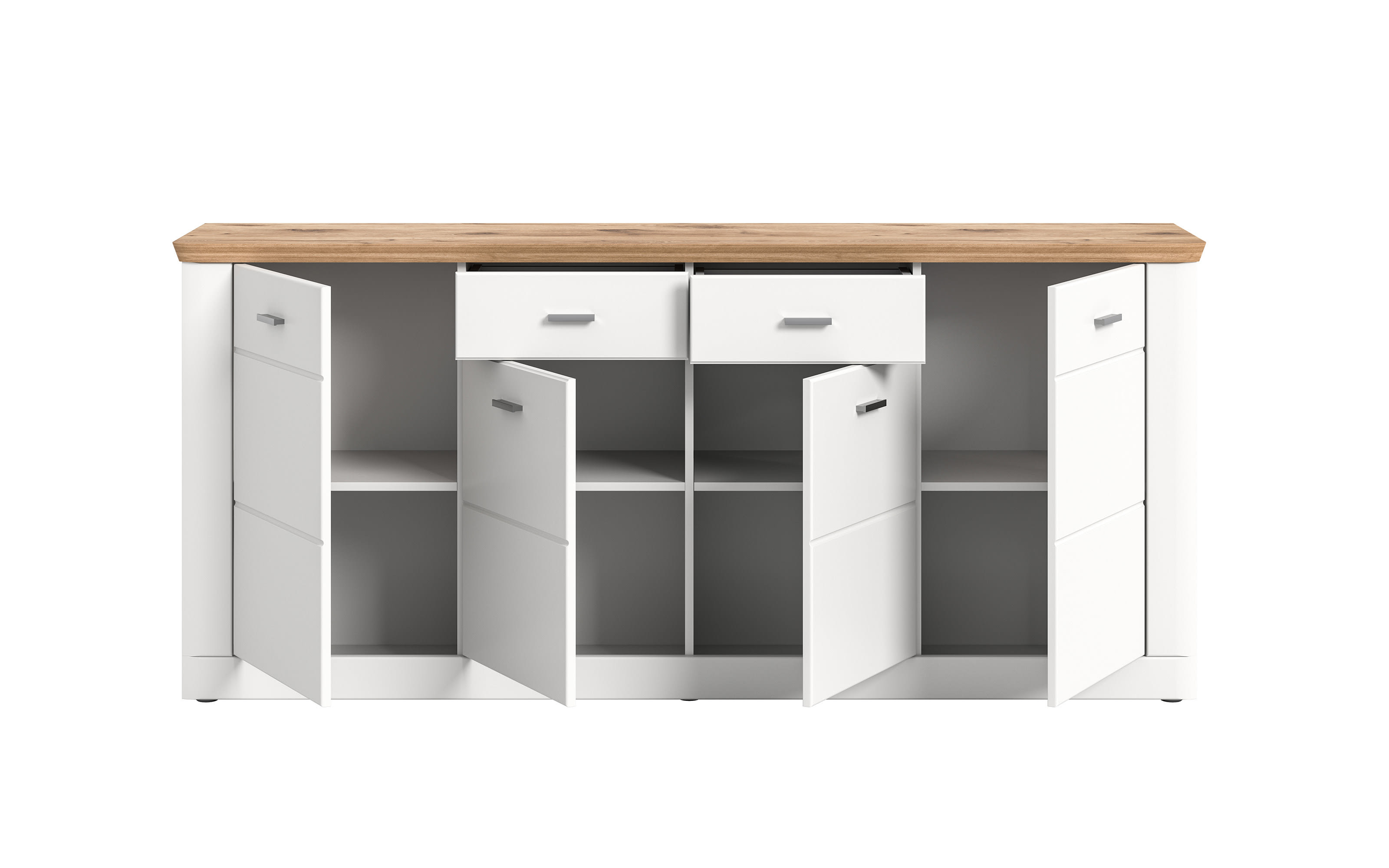 SideboardModern Times, weiß/Eiche-Nachbildung