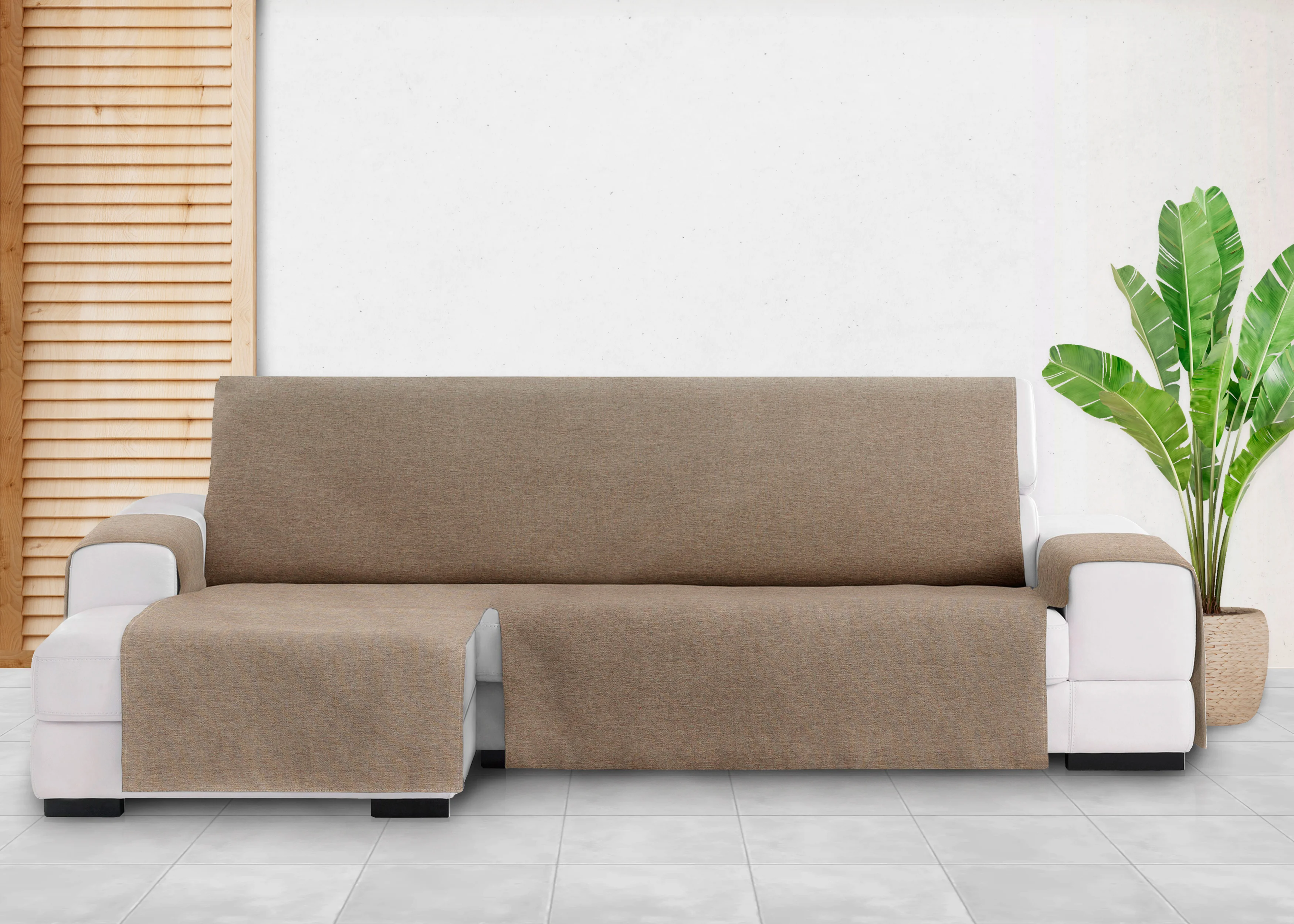 Capa protetora Vipalia para chaise longue esquerda 240, cor Mink, modelo Brisa