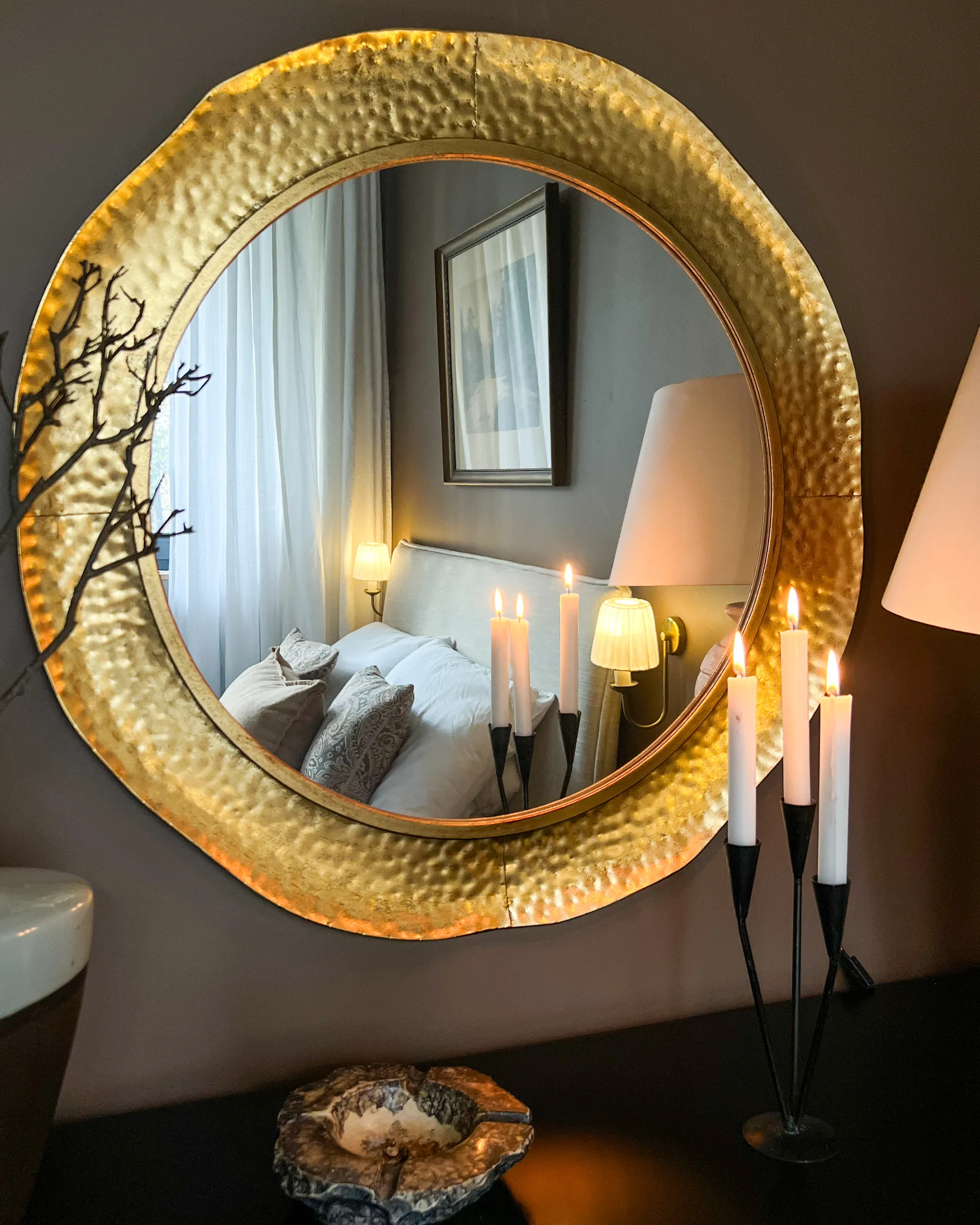 Wandspiegel MERCY 78 cm 78 cm Metaal Goud