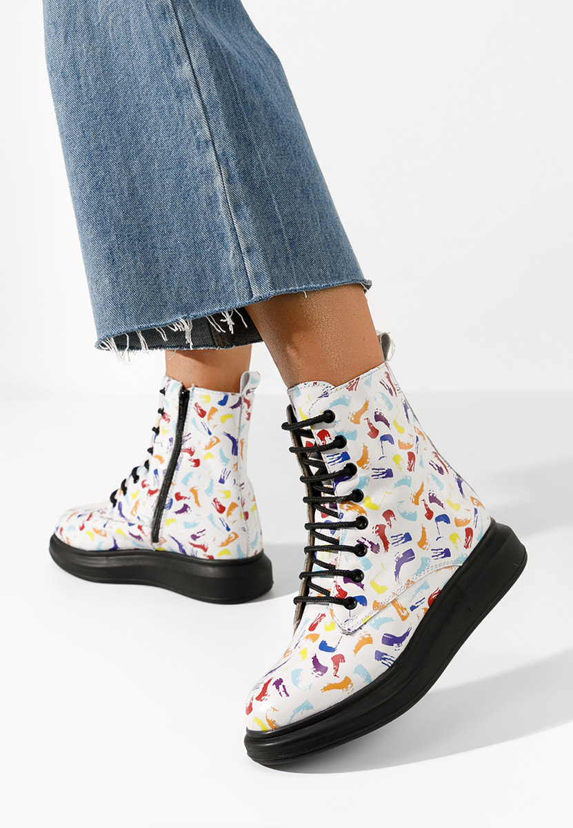 Bottines femme en cuir blanches Cabera