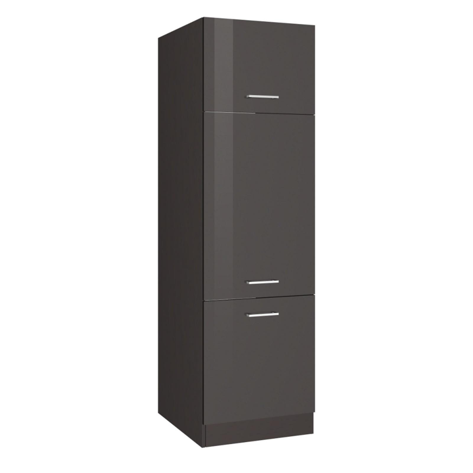 Kühlschrankumbau ROM - grau Hochglanz - 60 cm