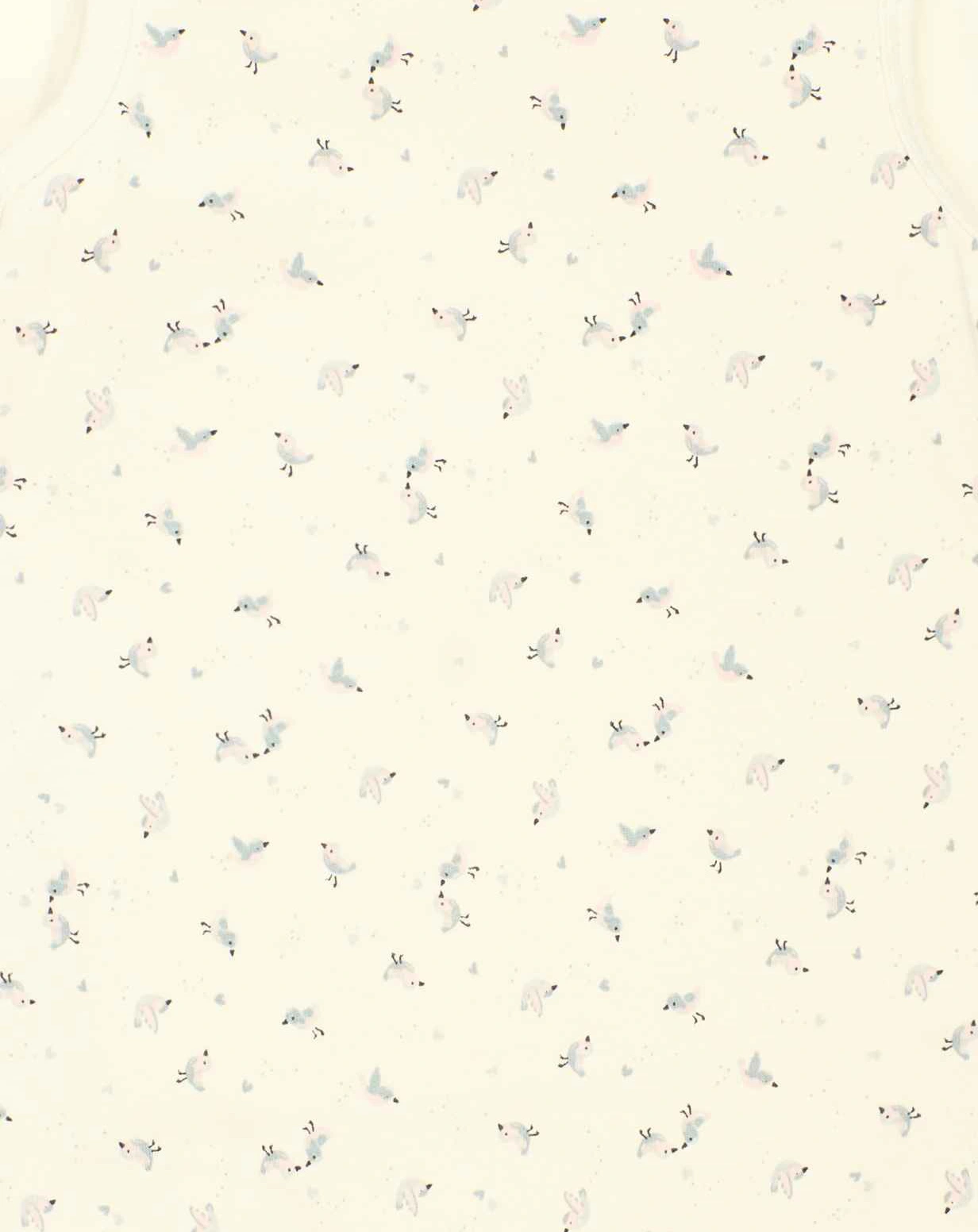 Strampler-Set BIRD'S TWITTERING FLOWER mit Langarmshirt in antique white