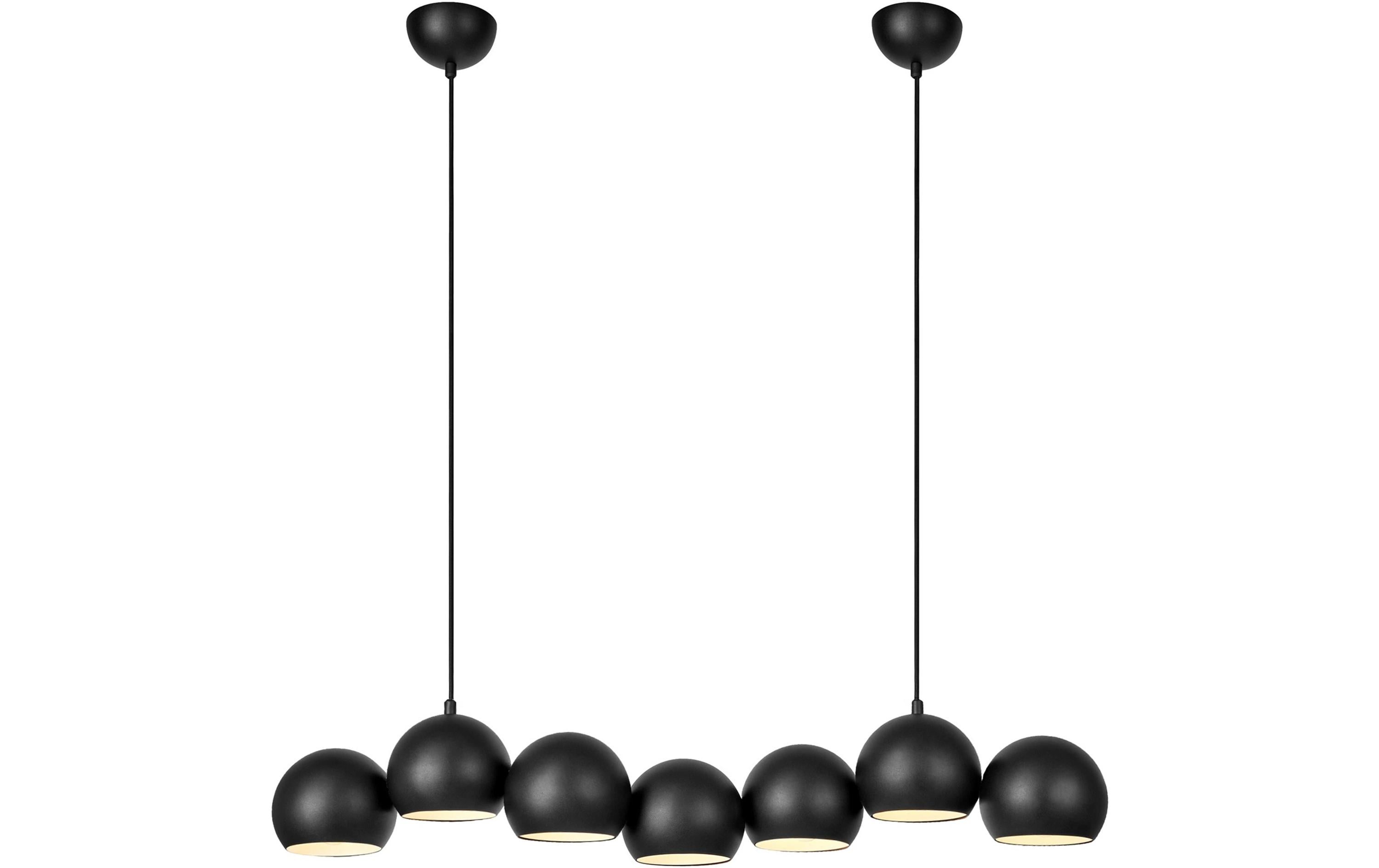 Pendelleuchte Cupolo E14 max. 40W (7x), Textilkabel<br>Hängeleuchte 7 l Schwarz