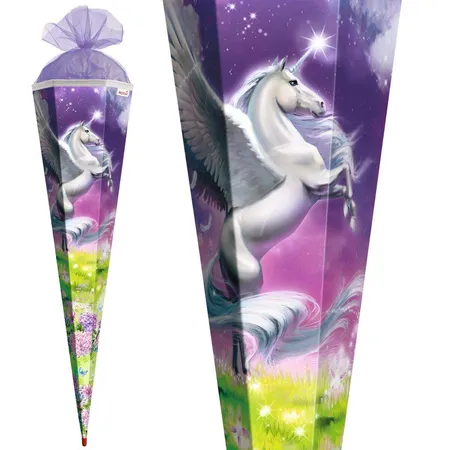 Roth Motiv-Schultüte, Magic Pegasus, 85cm, eckig, Rot(h)-Spitze, Tüllverschluss