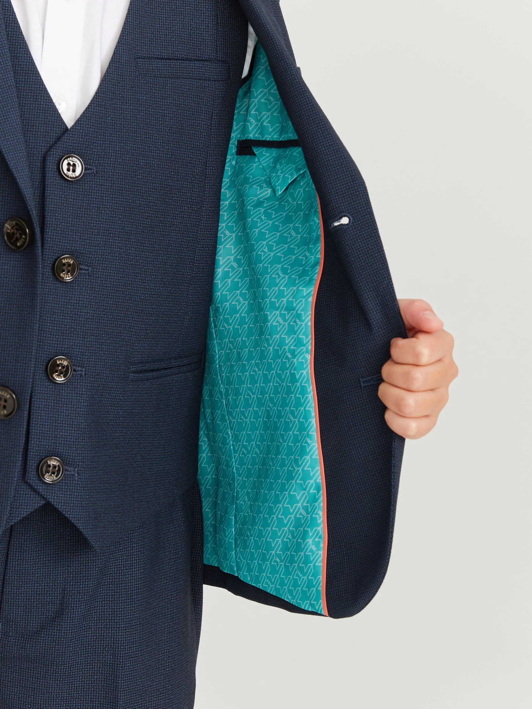 Marineblauw - Baker By Ted Baker kostuumjasje