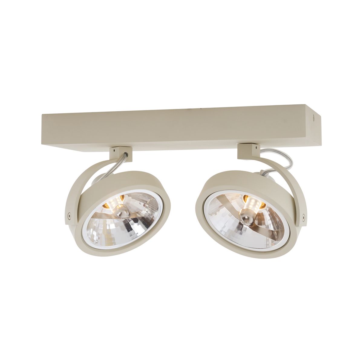 Moderne plafondspot beige G9 rond draai- en kantelbaar 2-lichts - Go