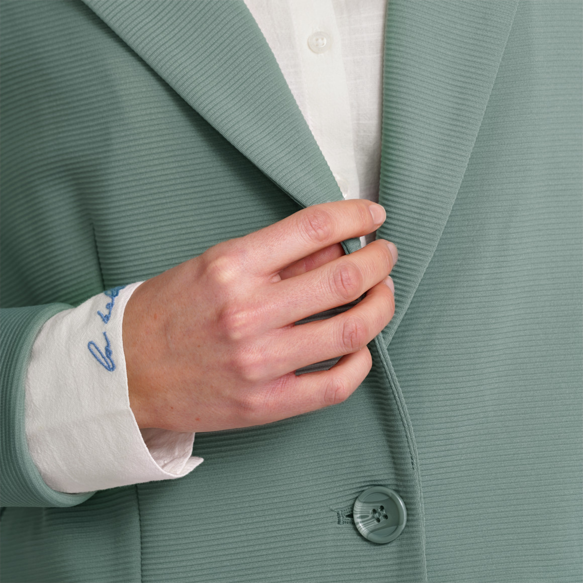 Gina Benotti Damen Blazer mit Rippstruktur hellgrün