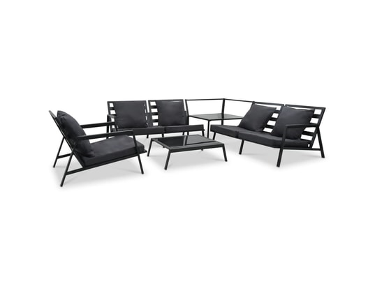 VIDAXL - Salon extérieur Salon de jardin 5 pcs avec coussins aluminium gris foncé