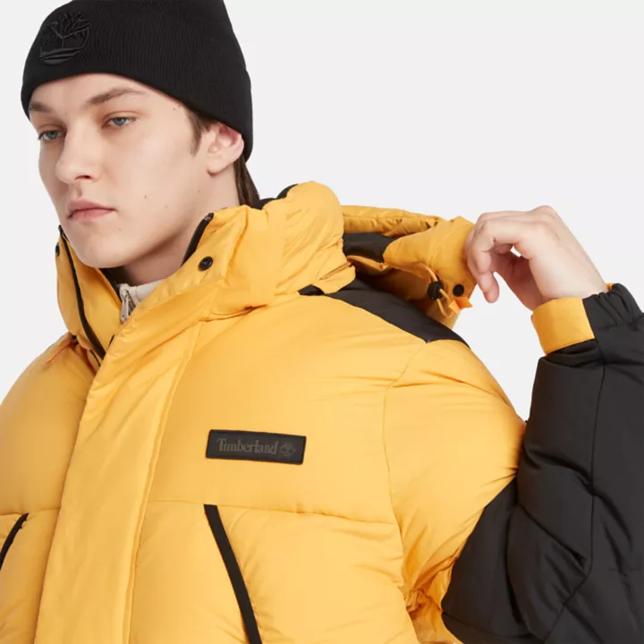 Casaco puffer masculino amarelo