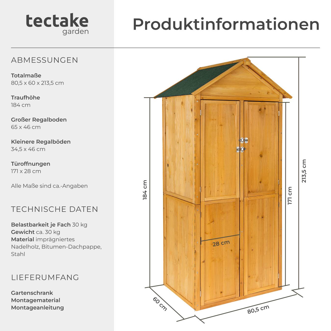 Gartenschrank mit Satteldach Kadi