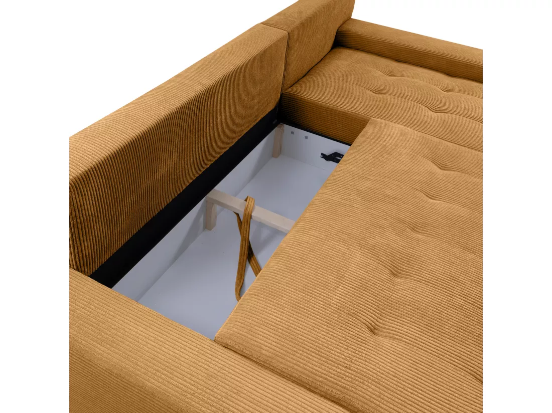 CANAPÉ D'ANGLE avec coffre de rangement Tragel L, marron
