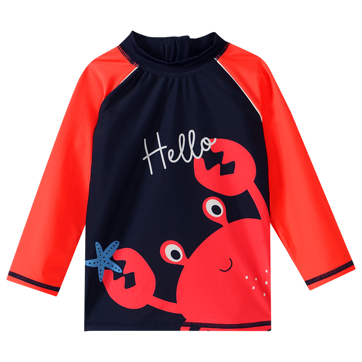 Topomini Baby UV-Badeshirt UPF60 dunkelblau / rot