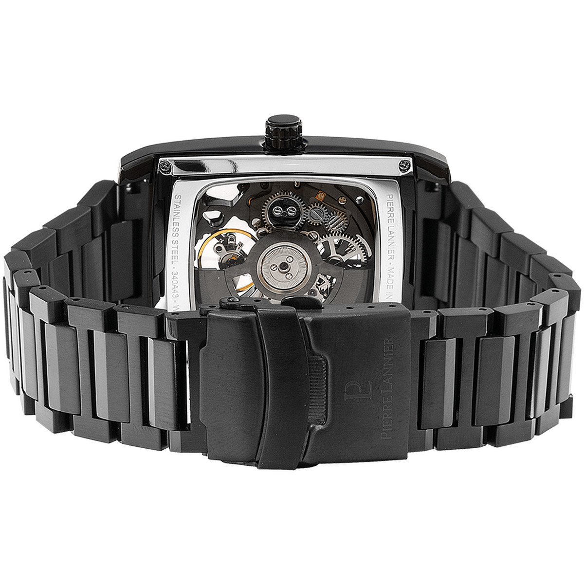 Montre PIERRE LANNIER hector homme automatique, bracelet acier noir