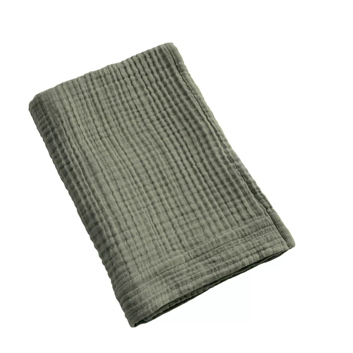 Serviette de bain gaze de coton (50 x 90 cm) Gaïa Vert romarin