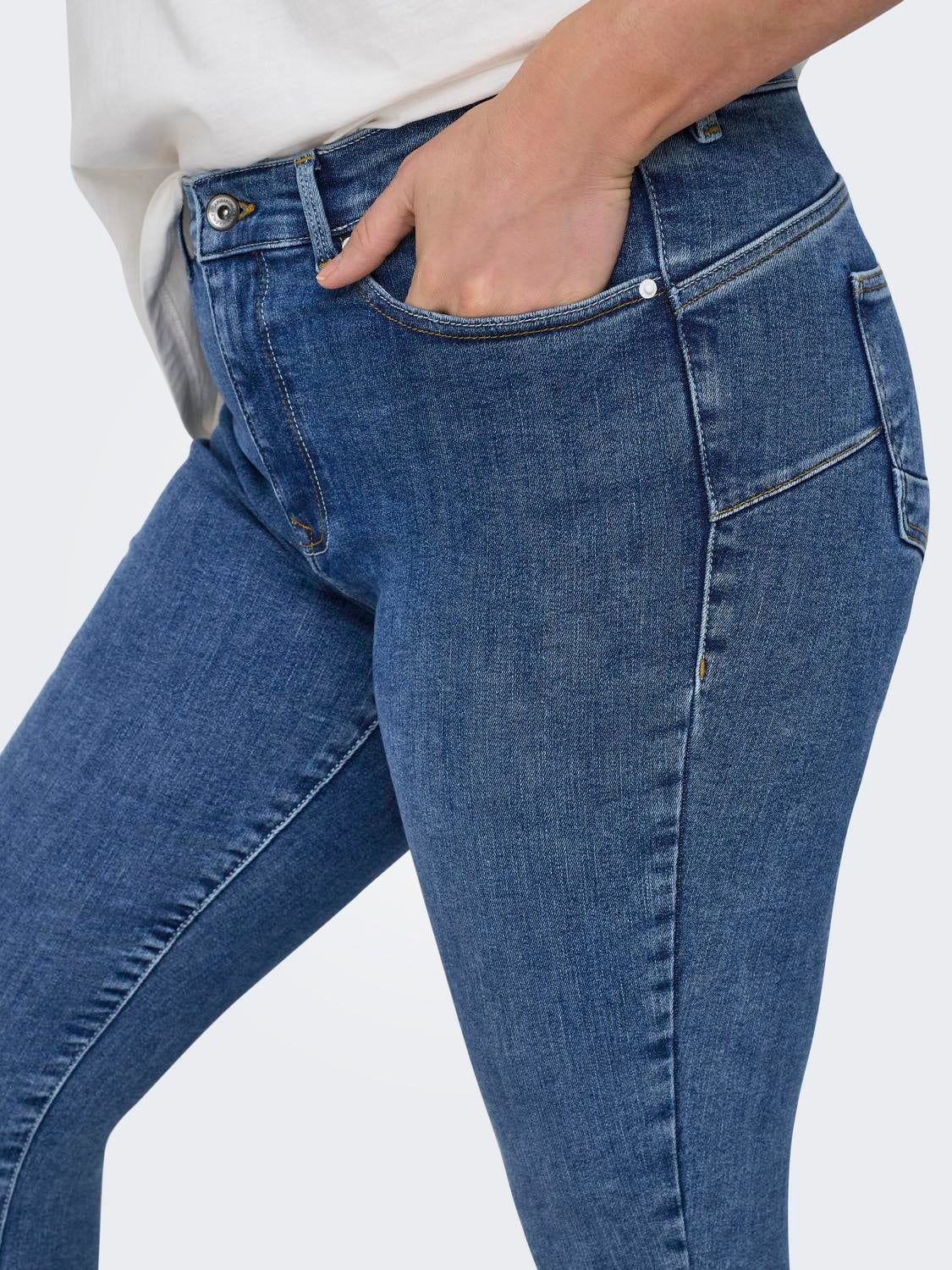 CARPOWER Mittlere Taille Skinny Fit Jeans Medium Blue Denim