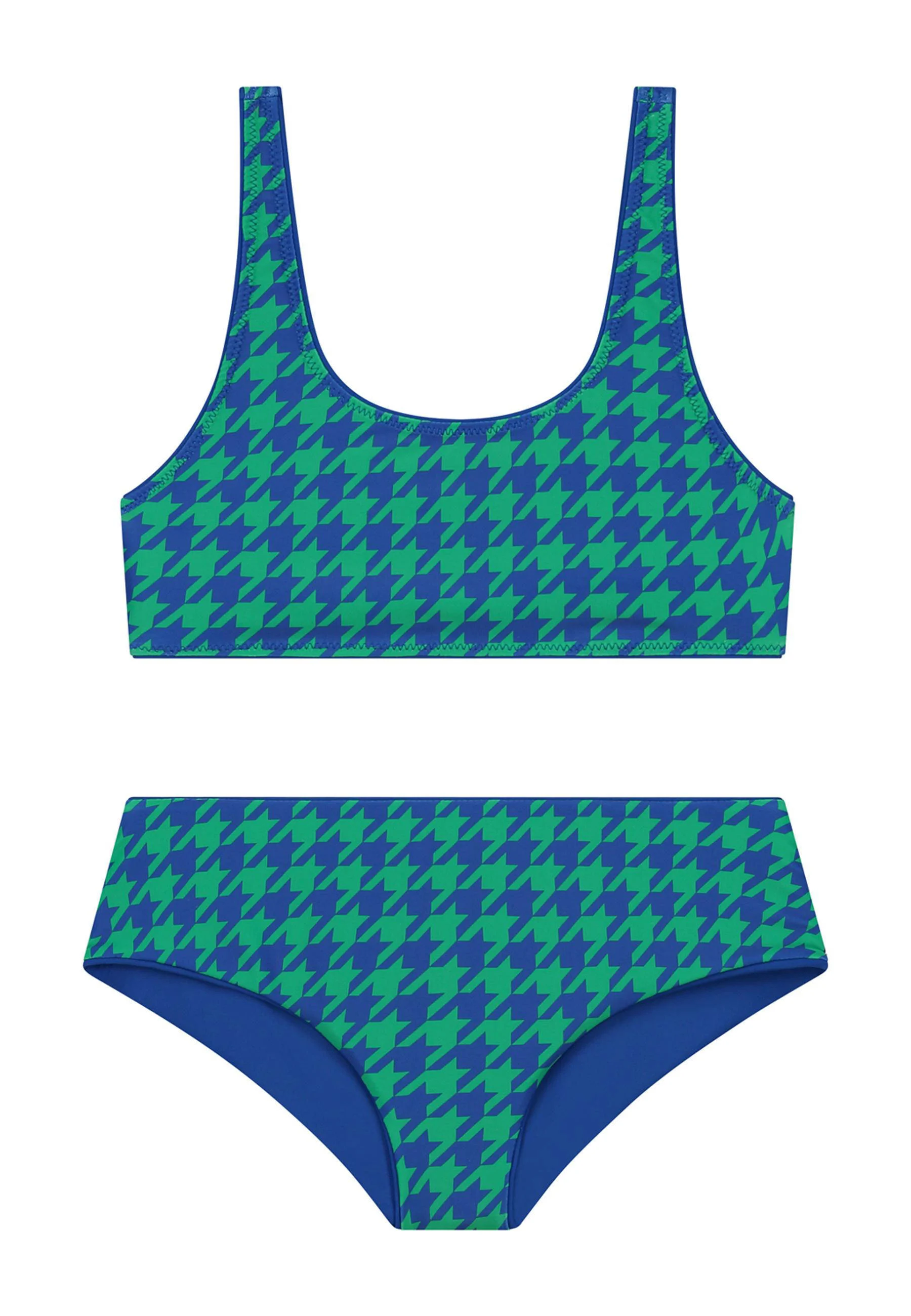 Shiwi reversible crop bikini Ruby groen/blauw
