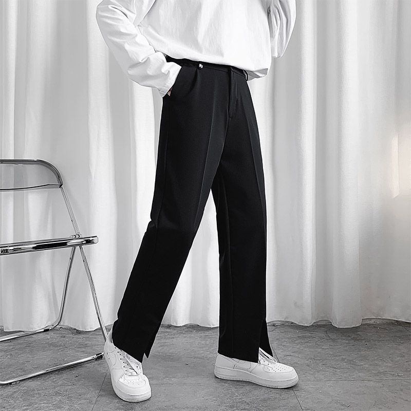Whyessa - Rechte cropped broek met split