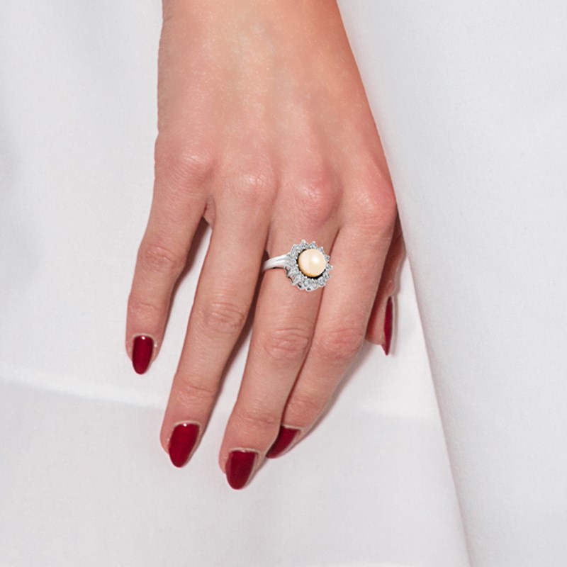 Bague jonc - Perle de culture d'eau douce - Argent 925