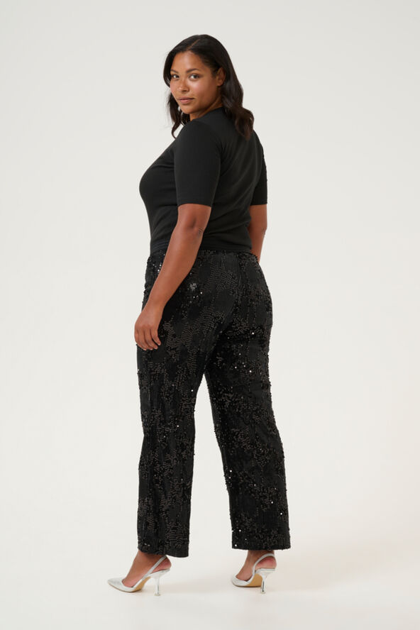 Kaffe Curve KCnicoleen Sequin Pants Black deep