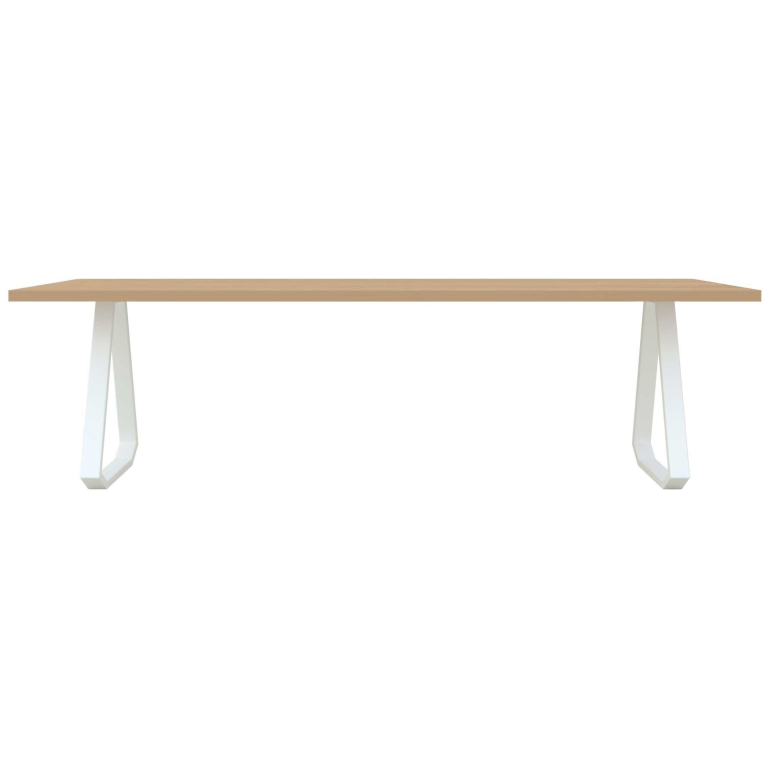 Studio HENK Topple tafel 240x90 wit frame, hardwax 3041, rechte hoeken